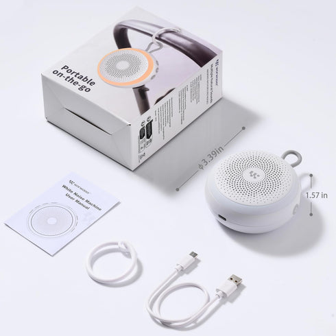 WorWoder 20 White Noise Machine - Portable Sound Machine for Baby Adult, Non-looping Soothing Sound, Noise Canceling