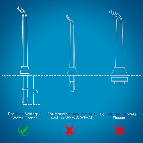 Replacement Heads for Waterpik Water Flosser, 2 Classic Jet Tips, 2 Orthodontic Tips, 2 Plaque Seeker Tips
