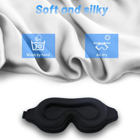Sleep Eye Mask for Side Sleeper, 3D Contoured Cup Sleeping Mask for Men Women, Adjustable Strap Blackout Cover