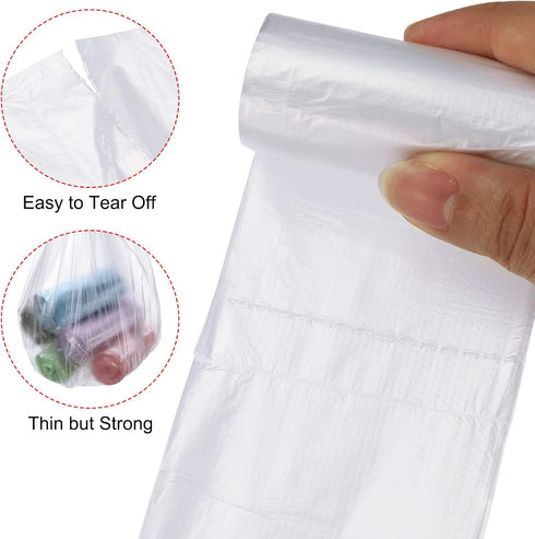 MECCANIXITY Small Trash Bags, 0.5 Gallon Garbage Bags for Desktop Mini Trash Can, 4 Rolls / 120 Counts (White)
