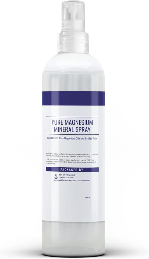 Pure Original Ingredients Magnesium Oil Spray (16 fl oz) Pure & Unscented, Made in USA