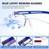 AQWANO 5 Pack Blue Light Blocking Computer Reading Glasses, Clear Frame Rimless Readers Anti Glare Filter for Women