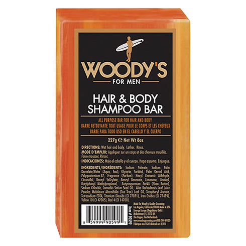 Woody's Men's 2-in-1 Hair & Body Shampoo Bar, 8 Oz., Rich Lather Formula, Nourishes & Moisturizes