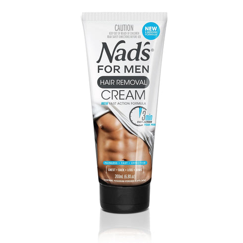 Nad's For Men Painless Hair Removal Cream, Soothing Depilatory Cream for Coarse Male Body Hair, 6.8 Fl Oz