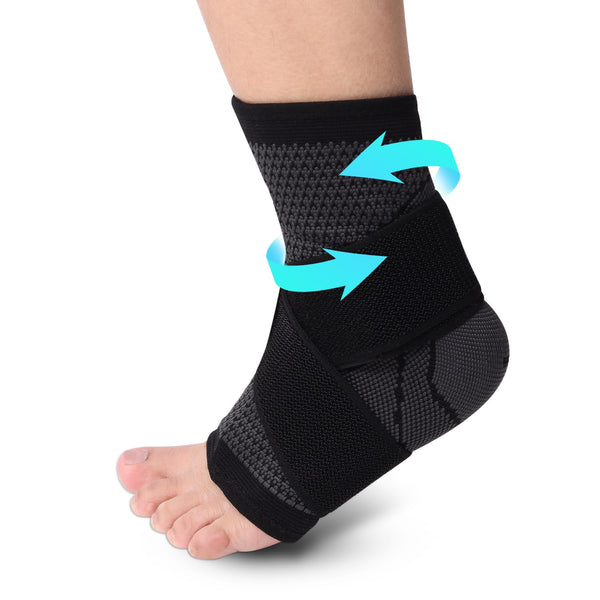 Ankle Brace with Ankle Support Strap, Compression Sleeve for Achilles & Plantar Fasciitis Relief, Foot Brace for Pain,