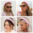 Spa Headbands for Washing Face, Pink Sponge Bubble Skincare Headbands for Women, Hair Accessories