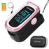 Pulse Oximeter Fingertip, 4 Data with Respiration, OLED Oximetry, Batteries, Carry Bag, and Lanyard (Pink)