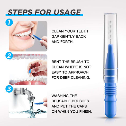 RAZOKO Interdental Brush, Flossing Head Tooth Cleaning Tool (1Pack(2.5mm/3mm)-88pcs)