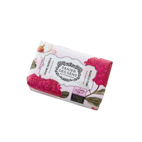 Panier des Sens Magnolia Peony Shea Butter Natural Bar Soap - 2 Bars, 7oz/200g Each, Made in France