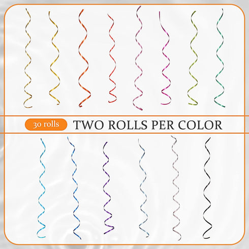 30 Rolls Curling Ribbons, 1/5" Wide x 11 Yards for Wedding and Birthday Party Decorations