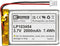EEMB 3.7V Lithium Polymer Battery 2000mAh 103454 Lipo Rechargeable Pack with Wire JST Connector for Wireless Devices
