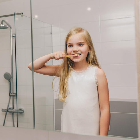 TreeBird Kids Bamboo Toothbrush 6-Pack | Eco-Friendly Dental Care with Super Soft Bristles and Compostable Handles