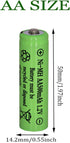 16 Packs AA 500mAh Rechargeable Solar Lights Batteries, 1.2V Ni-MH Double A Battery for Outdoor String Pathway Lights