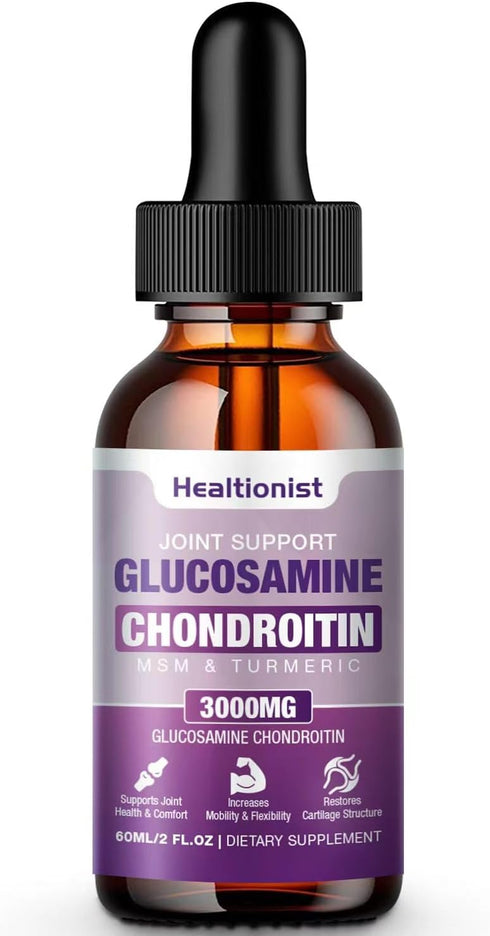 1 Pack Glucosamine Chondroitin MSM Liquid Drops, Extra Strength Joint Support Supplement for Adults