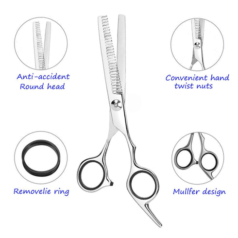 Professional Thinning Shears - 6.5-Inch Hair Cutting Scissors with Stainless Steel Blades for Home Salon