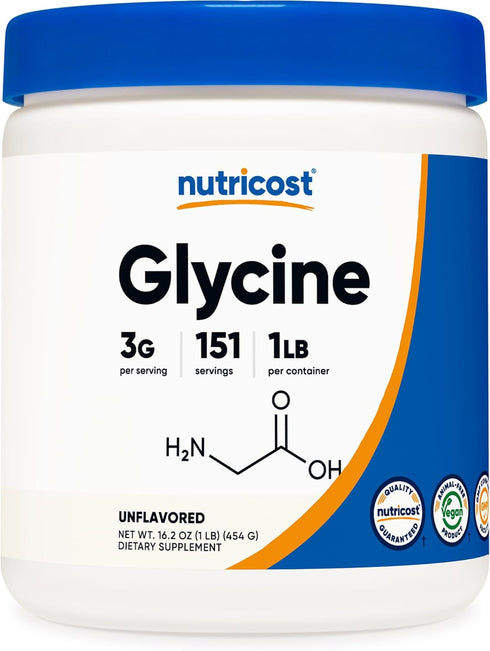 Nutricost Glycine Powder 1lb: Non-GMO, Gluten Free