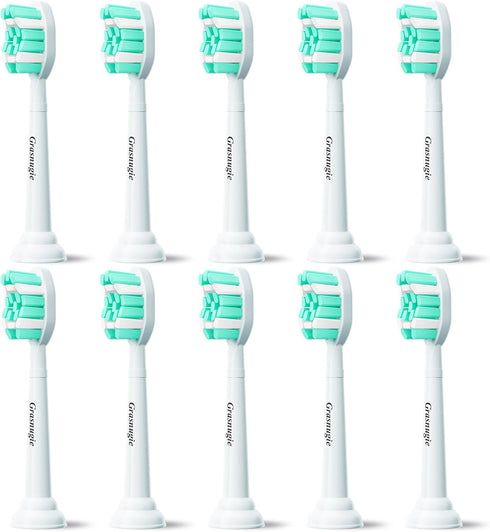 Replacement Toothbrush Heads for Philips Sonicare - Medium Softness Bristles, 10 Brush Heads Refill, White