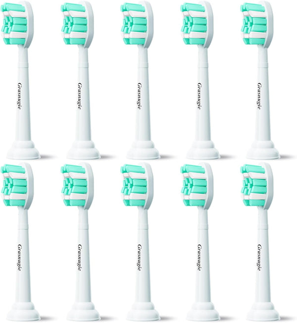 Replacement Toothbrush Heads for Philips Sonicare - Medium Softness Bristles, 10 Brush Heads Refill, White