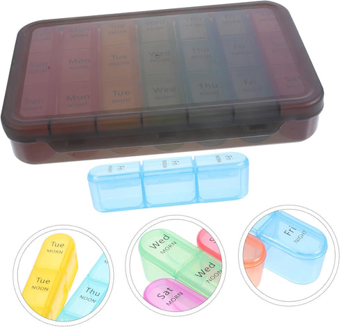 Weekly Large Capacity Pill Organizer Portable Medication Dispenser for Daily Use Moisture Travel Case for Easy Storage