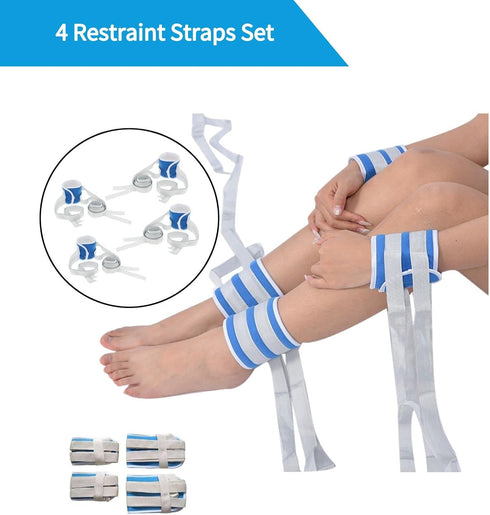 Lmaray Patient Medical Restraints Limb Holders, Hospital Bed Safety Cotton Straps Double Reinforced for Wrists Ankles