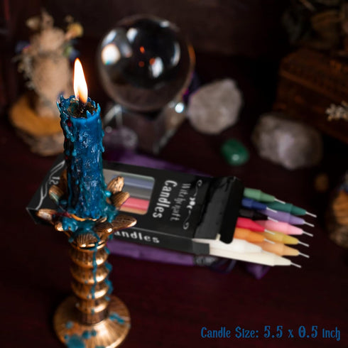 Witchcraft Supplies Kit, 56 PCS Witch Box with Dried Herbs, Crystals, Candles, Amethyst Cluster, Wiccan Tools for