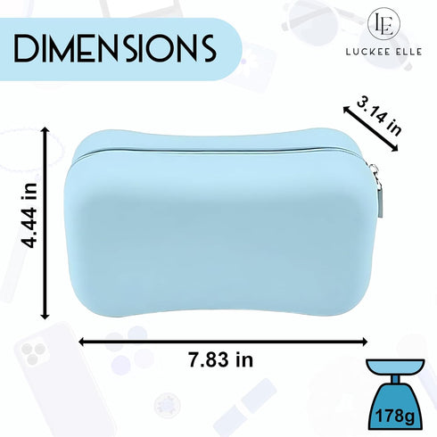 Silicone Makeup Bag, Small Travel Cosmetic Pouch with Zipper, Ample Storage Organizer for Essentials