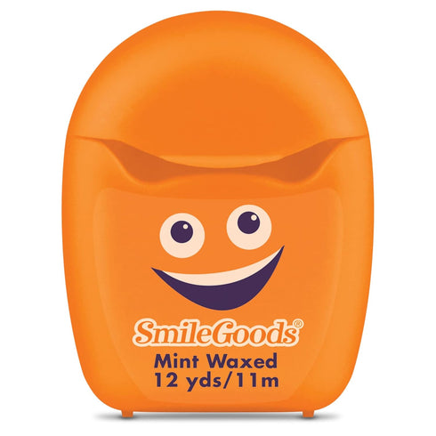 SmileGoods Cuties Mint Waxed Dental Floss, 12 Yard Mini Sample Size for Travel, Kids, Adults, 72 Pack with Display