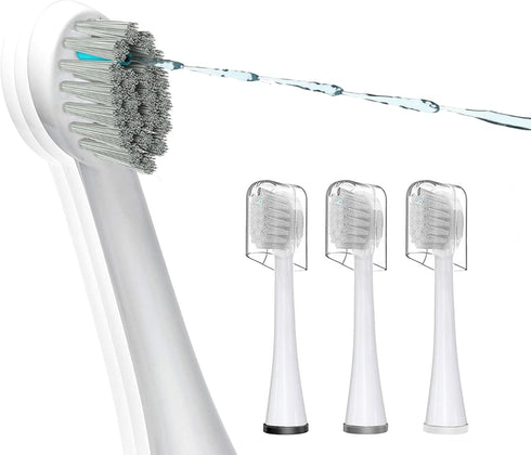 Replacement Brush Heads for Waterpik Sonic Fusion 2.0, 3 Count, Compact, White, Soft Bristles