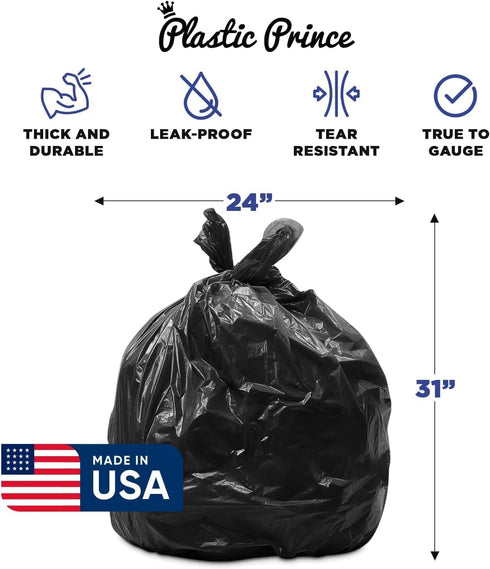 13 Gallon Trash Bags, 50 Pack, Heavy Duty Black Kitchen Bags, Fits 12-16 Gallon Trash Cans