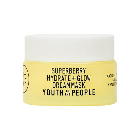 Youth To The People Superberry Glow Dream Mask - Brightening Overnight Face Mask + Hyaluronic Acid Night Moisturizer