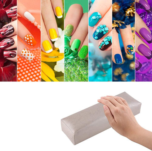 Nail Arm Rest for Acrylic Nail Art, Stripe Leather Soft Sponge Hand Rests Cushion for Manicure Care