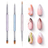 Beetles 3 Pcs Gel Nail Art Brushes Set, Gel Polish Design Pen Painting Tools for DIY Manicure