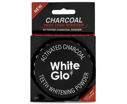 White Glo Activated Charcoal Teeth Whitening Powder – Highly Absorbent to Clean Deep Stains, Fresh Mint Flavour