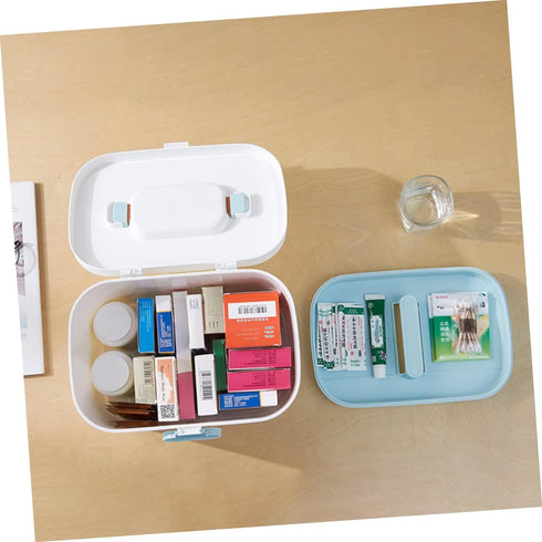 Portable First Aid Medicine Storage Organizer with Handle