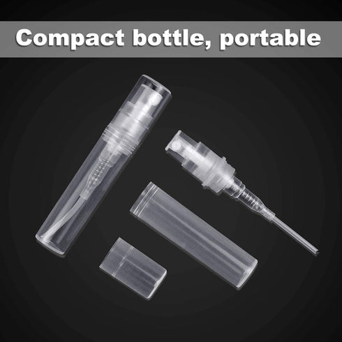 Thyores 50pcs Mini Perfume Atomizer, Clear Plastic Spray Bottle, Portable Fragrance Spray Bottle - 3ml