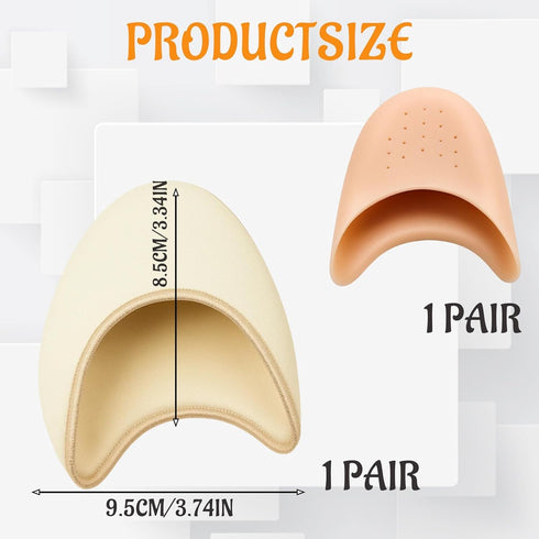 ZHLKHIOP 2 (1 1 Pairs Silicone & Sponge), Toe Pads for Pointe Shoes, Comfortable Cushioning for Ballet Dancers, Soft