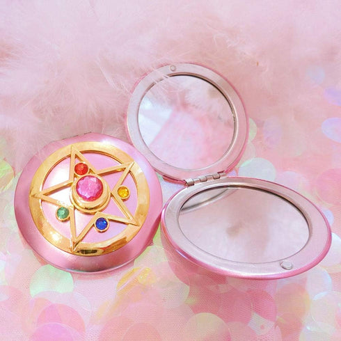 SHOWLOUE Makeup Compact Mirrors, Portable Travel Handheld Foldable Double Sided Mirror