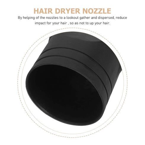 Ipetboom 3pcs Black Professional Plastic Hair Dryer Nozzle - Universal Replacement Attachment for Blower