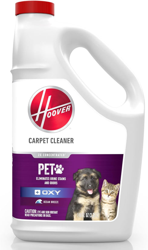 Hoover 116 oz Oxy Pet Carpet Cleaner Solution, Deep Cleaning Shampoo for Carpet and Upholstery, Ocean Breeze Scent