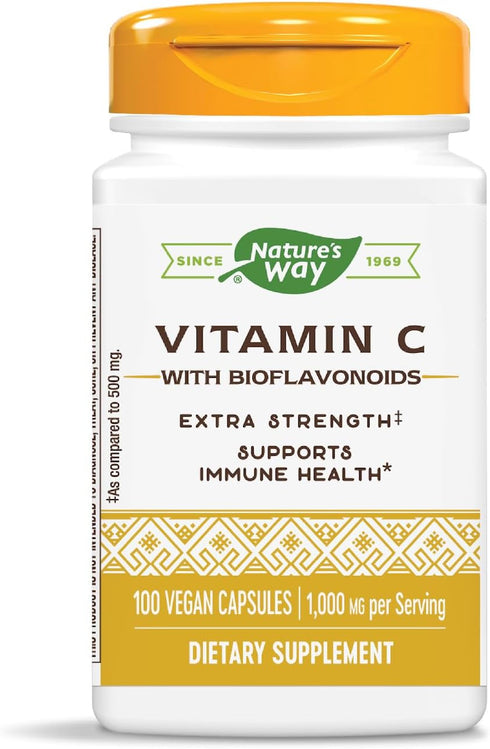 Nature’s Way Vitamin C with Bioflavonoids - Extra Strength 1g Ascorbic Acid - Immune Support - 100 Capsules