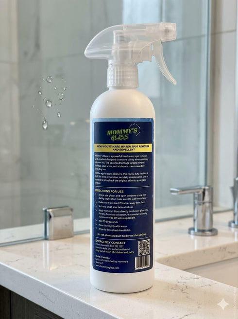 Mommy's Glass 2 1 16 oz in Hard Water Spot Remover and Repellent Spray, Heavy-Duty Formula, No Scrubbing Needed, fl