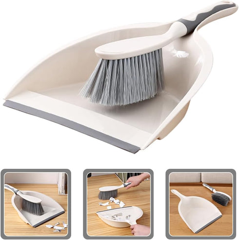 Amosfun Mini Dustpan and Brush Set - Portable Small Broom and Dust Pan for Cleaning Sofa & Countertop