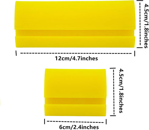 ECOmorning 2-Piece Mini Squeegee Set - Soft Silicone Window Tint Squeegee for Glass, Mirror, Shower - Yellow