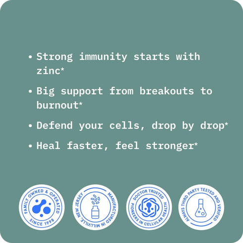 BodyBio Ionic Liquid Zinc Drops 2 oz | Immune Health & Cell Repair | Concentrated Liquid Zinc Supplement