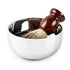 QSHAVE Stainless Steel Shaving Bowl with Lid - 4 Inch Diameter Chrome Plated Finish