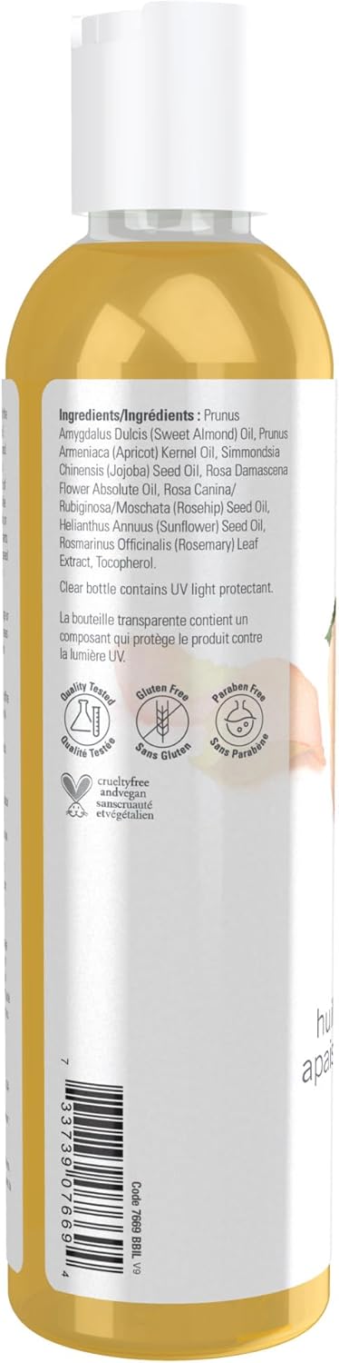 NOW Foods Solutions Tranquil Rose Massage Oil, Body Moisturizer for Dry Sensitive Skin, 8-Ounce