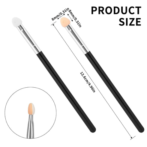 12 Pcs Long Eyeshadow Applicators Sponge Brush Sets, Reusable Professional Makeup Brushes Set for Women