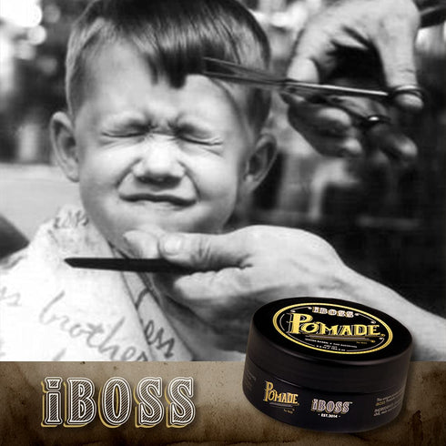 IBOSS POMADE, Barber Quality High-End Pomade, Nutrient Blend, No Flakes (3.8oz)