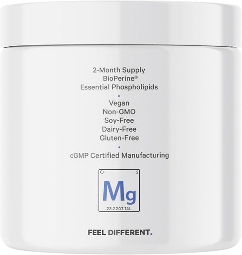 Codeage Liposomal Magnesium Glycinate Supplement, 2-Month Supply, Chelated Magnesium Mineral Pills, Non-GMO Vegan, 240
