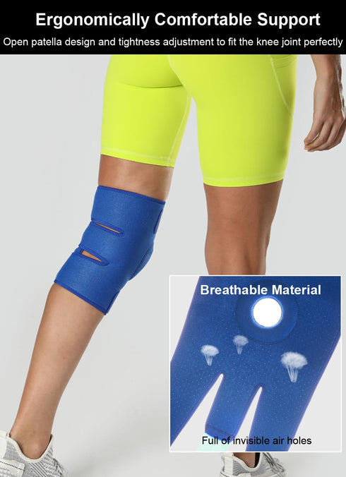 Knee Brace for Men Women, Open-Patella Patellar Tendon Support Strap, Compression Sleeve for Knee Pain (Black)